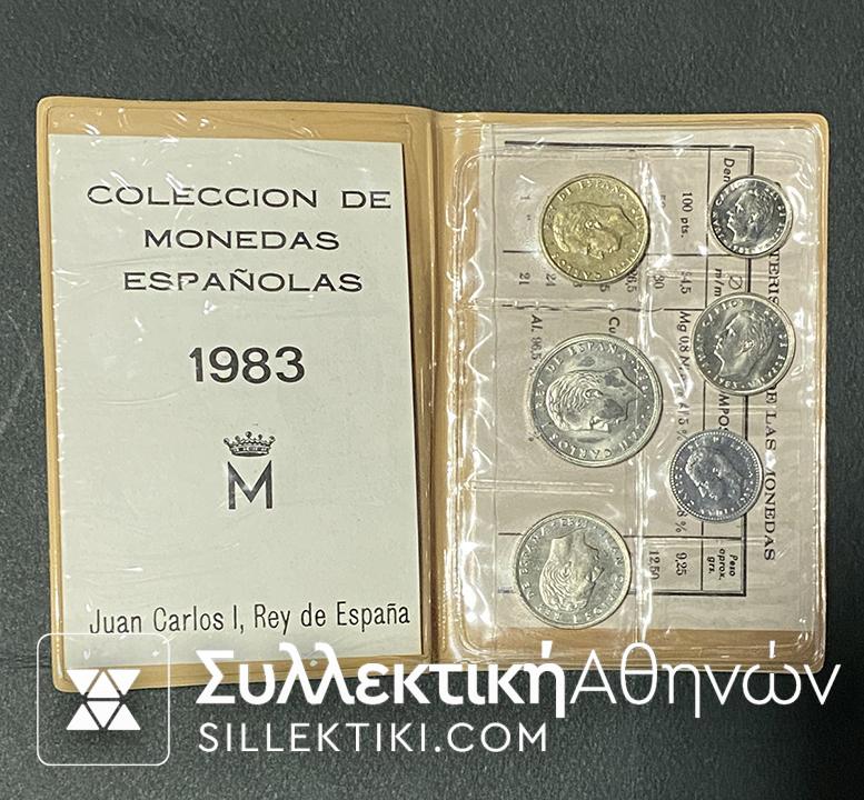 SPAIN Set (6) Coins 1983 UNC